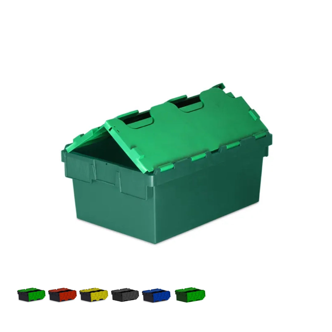 *Bundle of 5* 40L Attached Lid Container Original Totebox - (600 x 400 x 250h mm)