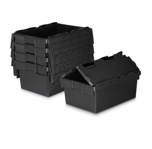*Pallet of 80 with Dolly & Seals* 40L Attached Lid Container Original Totebox - (600 x 400 x 250h mm)