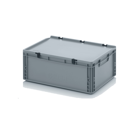 45L Euro Stacking Container With Lid Attached (600 x 400 x 235h mm)