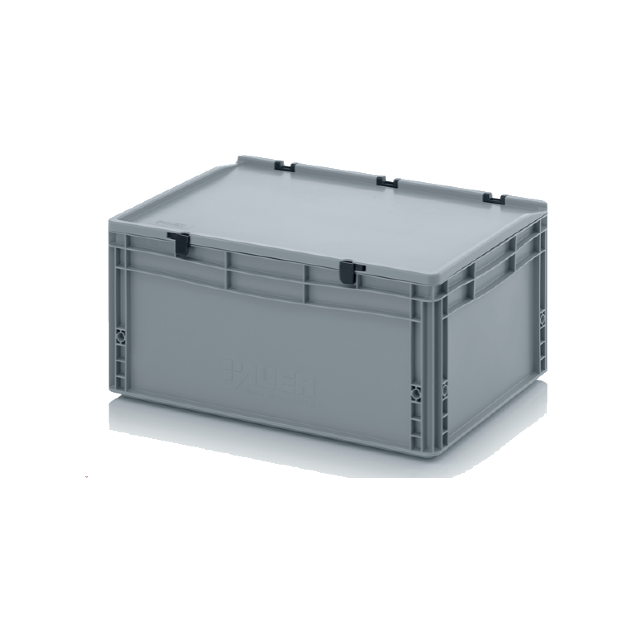 56L Euro Stacking Container With Lid Attached (600 x 400 x 285h mm)