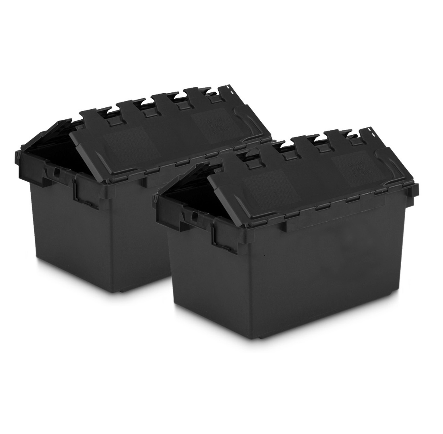 5 x 80L Extra Large Attached Lid Container Original Totebox - (710 x 460 x 368h mm) with Dolly *Special Offer*