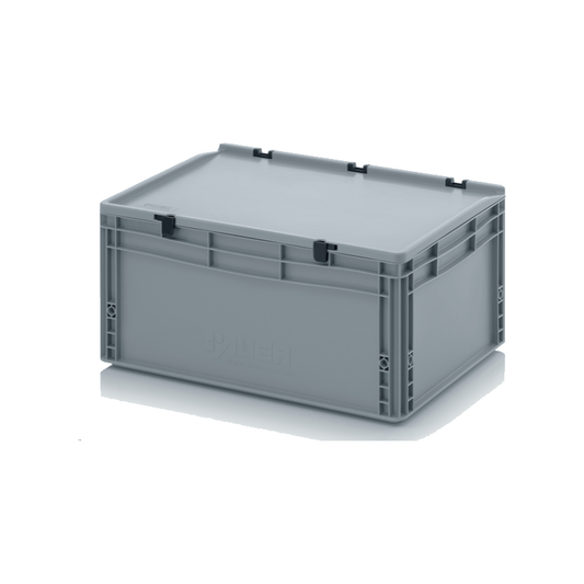 56L Euro Stacking Container With Lid Attached (600 x 400 x 285h mm)