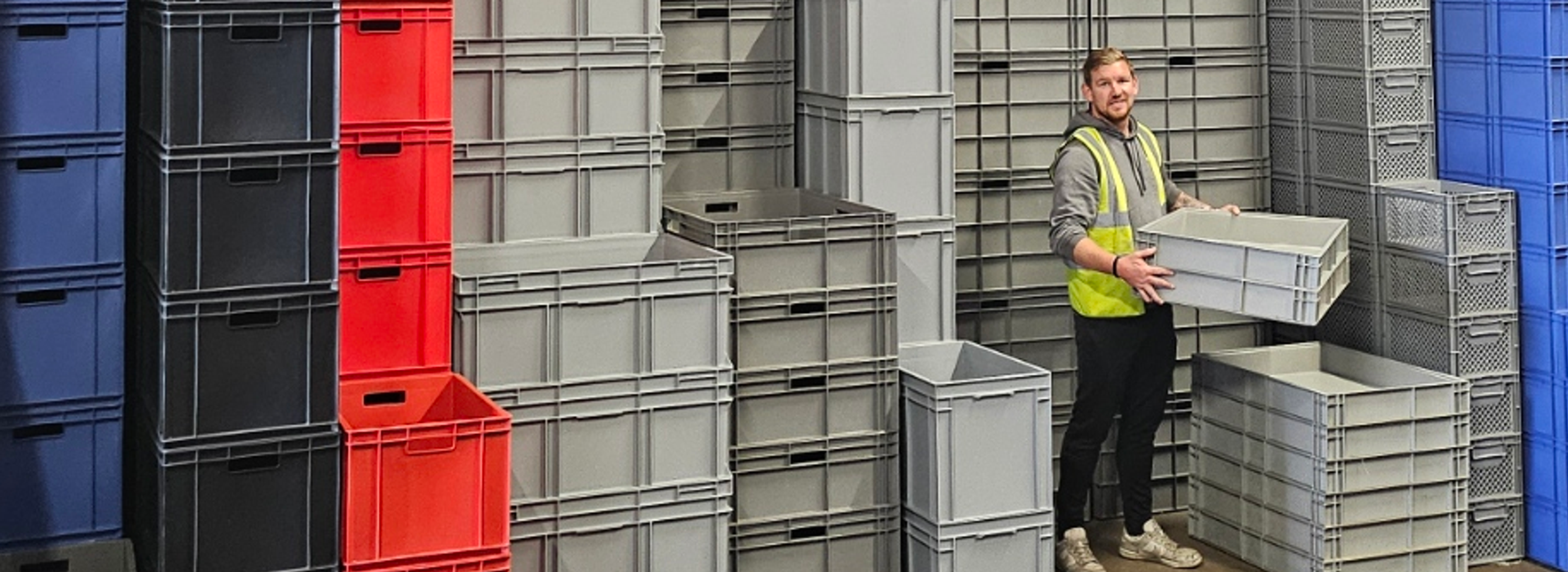 Wall of Euro containers