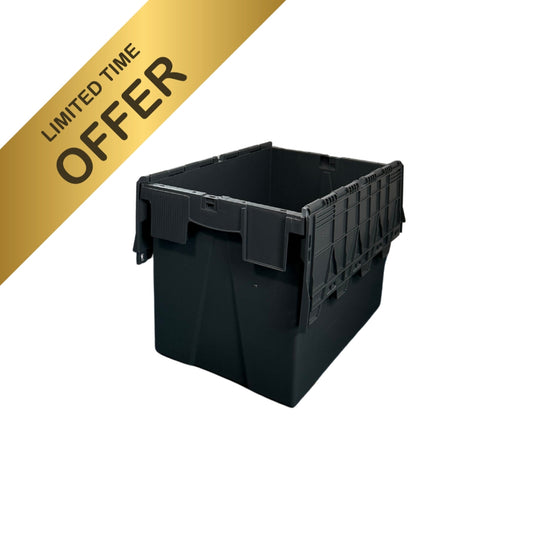 *Pallet Of 60* 70L GatorTote (600x400x400mm) Extra Heavy Duty Industrial Attached Lid Box