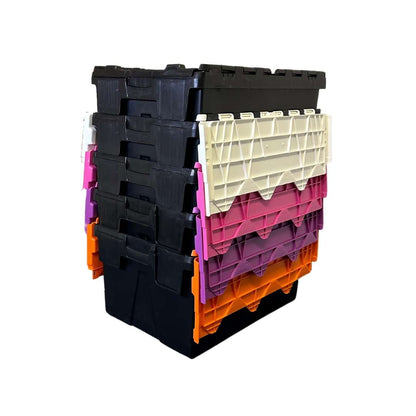 *Bundle of 5* 56L Attached Lid Container Original Totebox - (600x400x310mm)