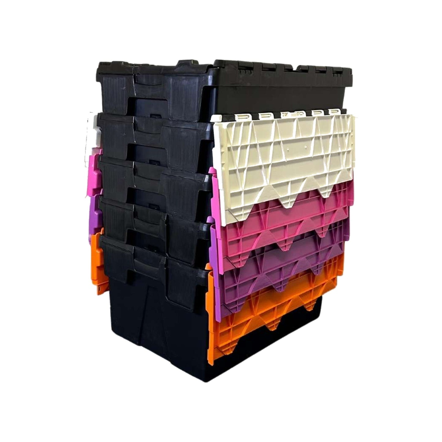 *Bundle of 5* 56L Attached Lid Container Original Totebox - (600x400x310mm)