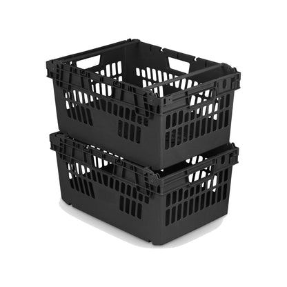 *Pallet of 80* 54L Stacking & Nesting Crate Ventilated Sides & Solid Base  (600x400x300mm)