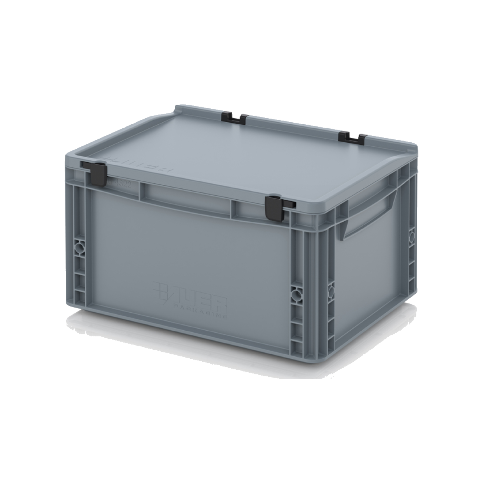 20L Euro Stacking Container With Lid Attached (400 x 300 x 246h mm)
